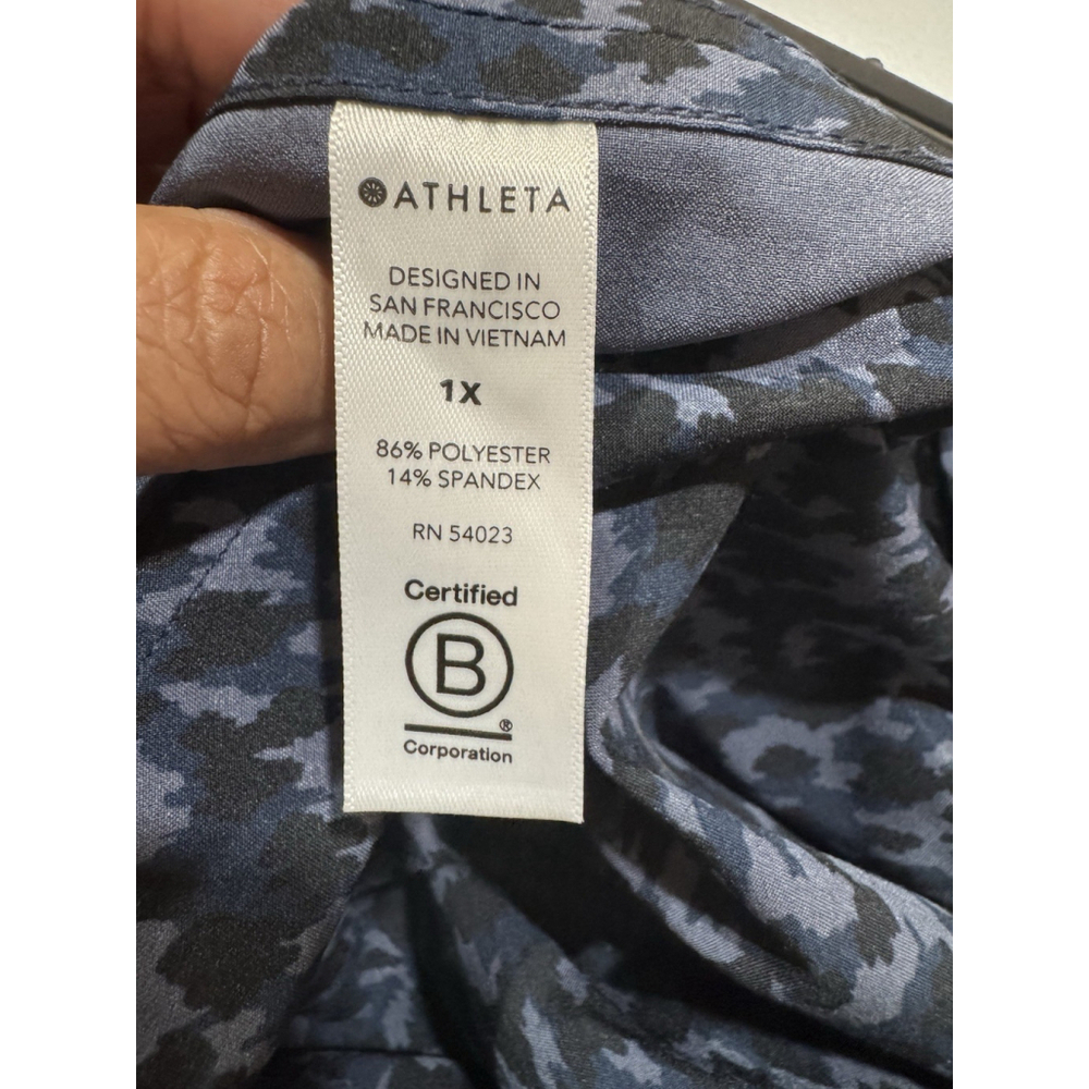 Athleta Zephyr Print Tank Top Blurred Camo Grey size 1X Crewneck - Picture 11 of 12
